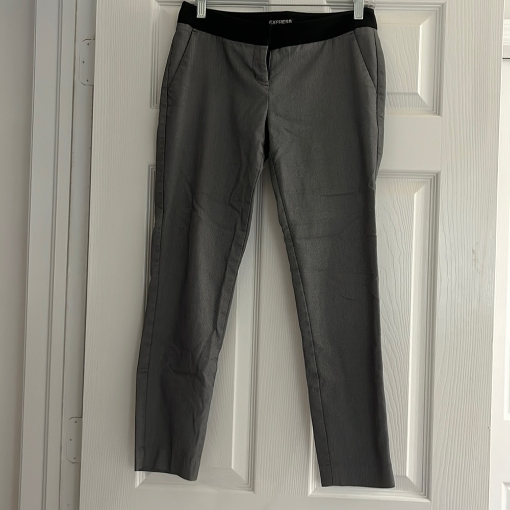 Express Heather Grey Twill Ankle Lenth Columnist Pant, size 0
